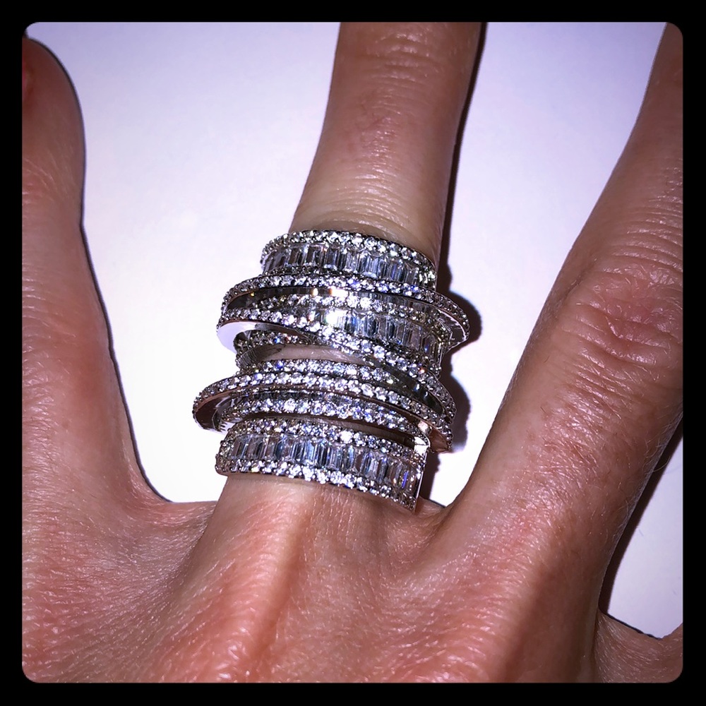 Woman’s long beautiful crystal ring